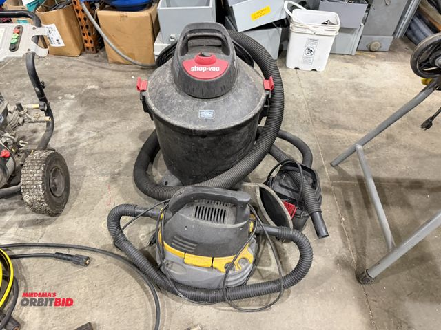 Lot 1-18643 - (1) Shop Vac wet/dry vac, approx. 6 gallon, (1) Micro Shop Vac, and (1) Stinger wet/dry vac.