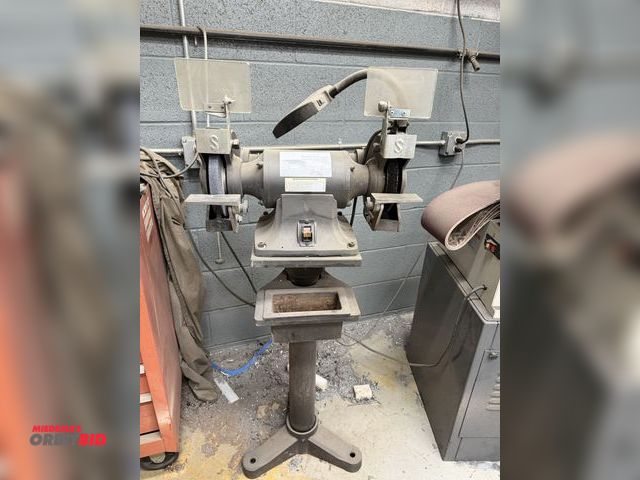 Lot 1-17096 - (1) Dayton, model 2CH8, dual pedestal mount grinder with work light, 120V, 3/4 HP.