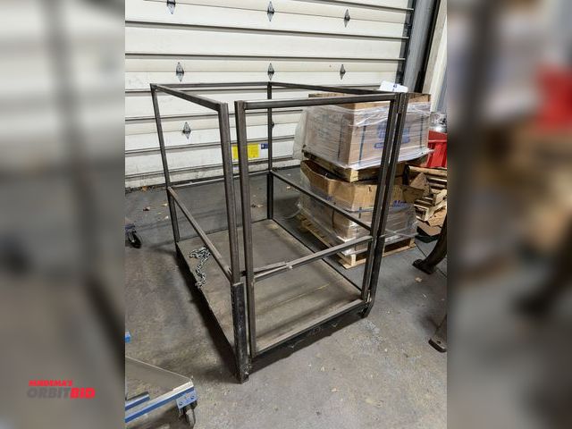 Lot 1-18768 - (1) custom made man basket, 31.5" x 48" x 48" tall, with fork pockets.