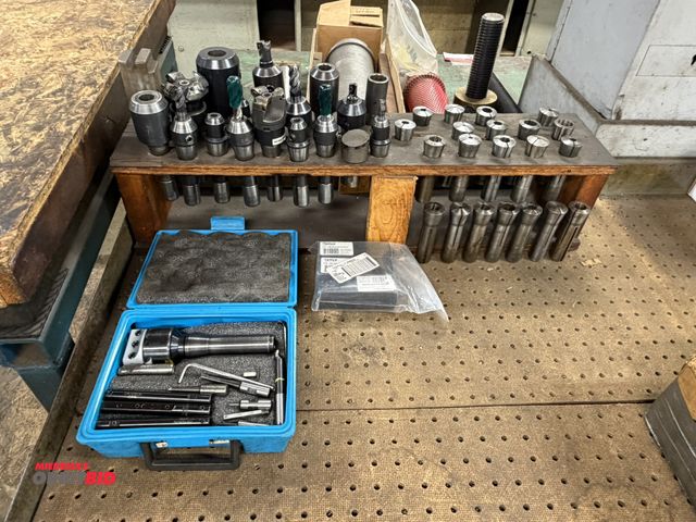 Lot 1-6348 - Large lot of assorted R8 tool holders, collets, and (1) Criterion DBL-202 boring head.
