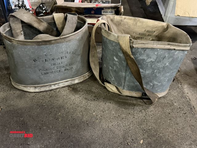 Lot 1-1234 - Set of (2) vintage picking buckets.