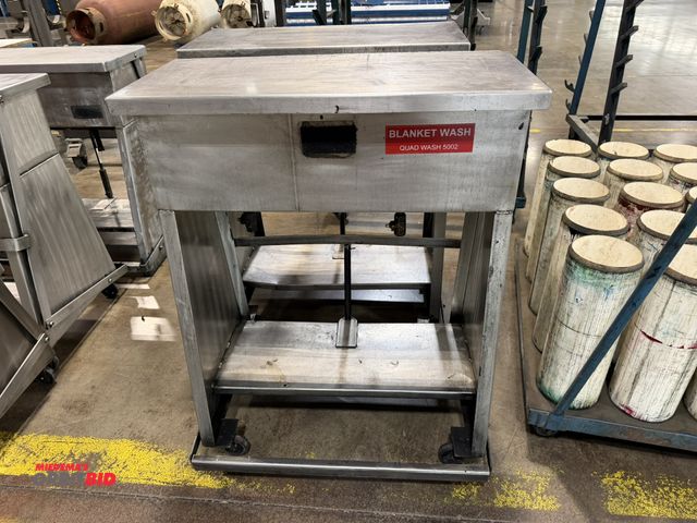 Lot 1-5111 - Lot of (2) 32" width x 40.5" height x 14" depth custom built stainless steel parts washers with foot...