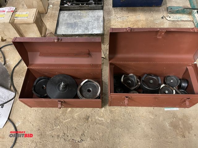 Lot 1-6259 - (2) boxes of assorted knock out dies, from 1.25" up to 6".