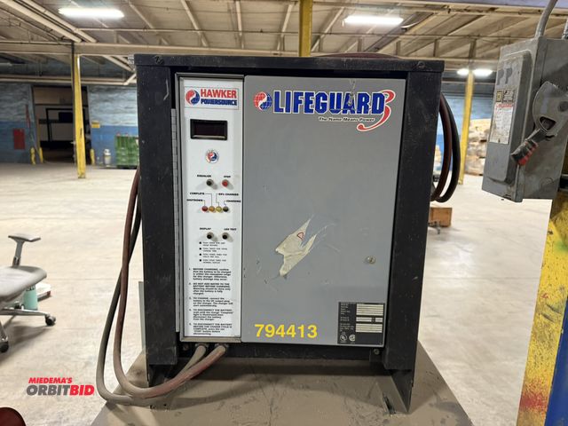 Lot 1-17546 - Lot including (1) Hawker Life Guard 3, model LG6-600F1A, 12V forklift battery charger (208-240/480V,...
