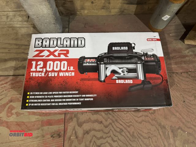 Lot 1-4500 - (1) Badland ZXR, 12,000 lb. truck/SUV winch, new in box.