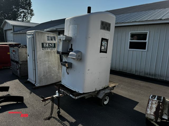 Lot 1-6762 - (1) portable restroom on single axle trailer, 2" ball, deck is 40" x 72.5" long.