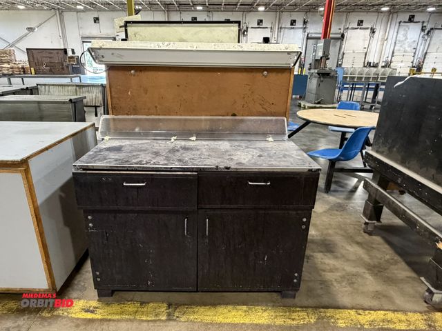 Lot 1-5140 - (1) 48" width x 35" height x 27" depth, 2-door wood framed cabinet with 2 wood drawers and stainless...