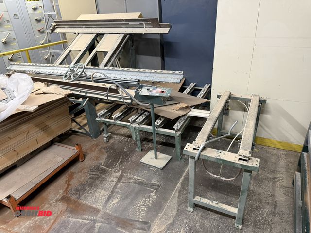 Lot 1-16739 - (1) make and model unknown pneumatic furniture press, for parts or repair, (84" x approx. 48" work s...