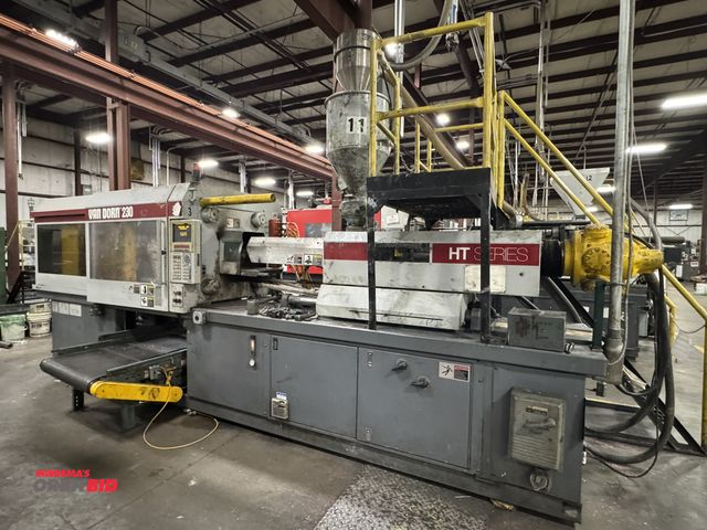 Lot 1-2524 - (1) 1994 Van Dorn, model 230-HT-20F, plastic injection molding machine, 230-ton capacity, X 20 oz. s...