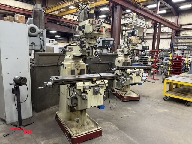 Lot 1-15276 - (1) 1999 Acer, model EVS-3VKH, vertical milling machine, 10" x 50" power feed T-slotted table, 5 HP,...