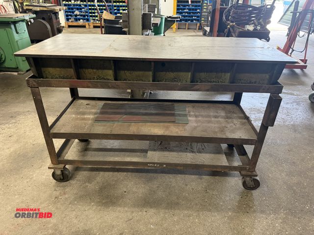 Lot 1-6424 - (1) 60" length x approx. 8" height x 26" depth steel inspection plate with a 59" length x 34" height...
