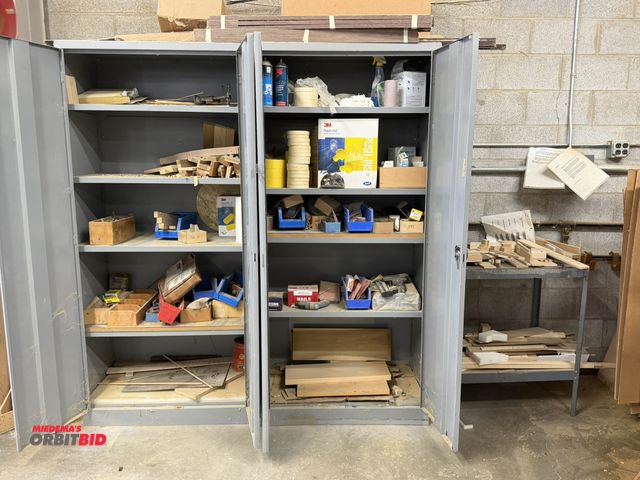 Lot 1-16207 - Lot including (2) 36" width x 78" height x 21" depth 2-door steel cabinets full of contents, includi...