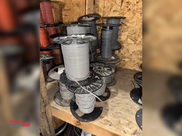 Lot 1-4520 - Lot of (14) partial spools of 10 gauge wire, gray.