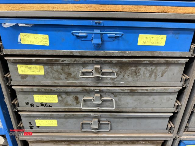 Lot 1-6412 - (1) 20" width x 15" height x 12" depth hardware storage unit with 4 removable steel drawers, and con...