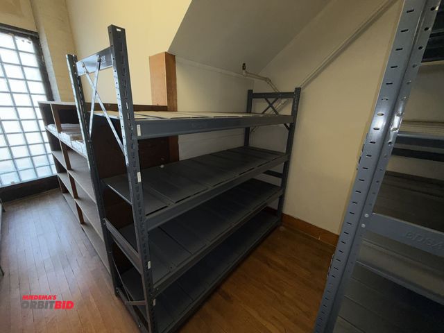 Lot 1-4942 - (1) Edsal metal rack, 76" long x 26" wide x 72" tall, metal decking, winning bidder responsible for ...