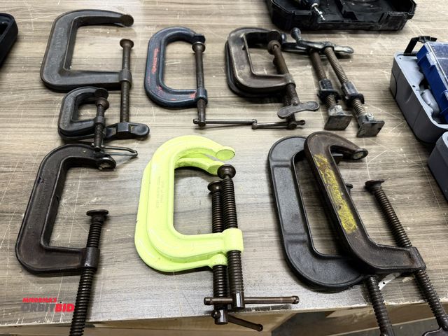 Lot 1-16610 - Lot of (11) assorted C-clamps, varying in size from 8" to 3".