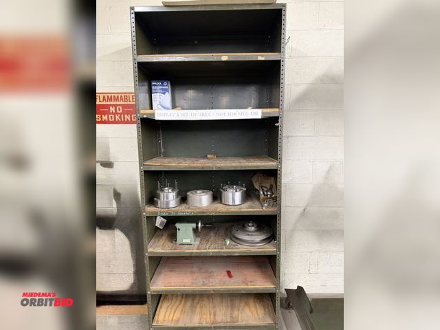 Lot 1-1858 - (1) 36" width x 87" height x 18" depth steel shelving unit with 6 shelves, and contents including (1...