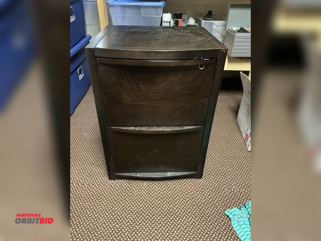 Lot 1-18327 - 1 2 drawer wood filing cabinet