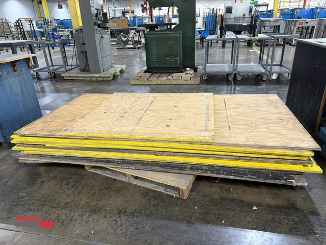 Lot 1-5427 - Lot including (9) 4' x 8' x approx. 7/8" thick, and (1) 4' x 50" x approx. 7/8" thick sheets of used...
