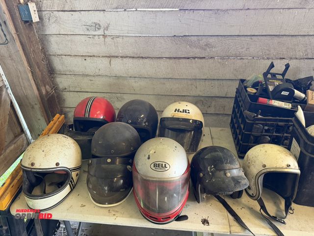 Lot 1-8507 - Lot of (8) assorted open-face and full face motorcycle helmets.