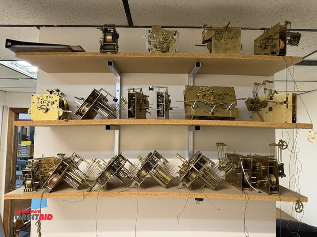 Lot 1-18999 - Lot of assorted clock parts, brass, various styles, and models.