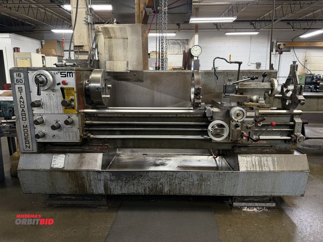 Lot 1-6262 - (1) Standard/Modern, model 16/60, heavy duty geared head engine lathe, 16" swing over bed, 60" dista...