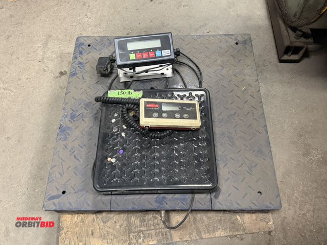 Lot 1-1995 - (1) 24" x 24" scale with a Prime Scales, model PS-IN202, digital readout unit, S/N 011297, and (1) R...