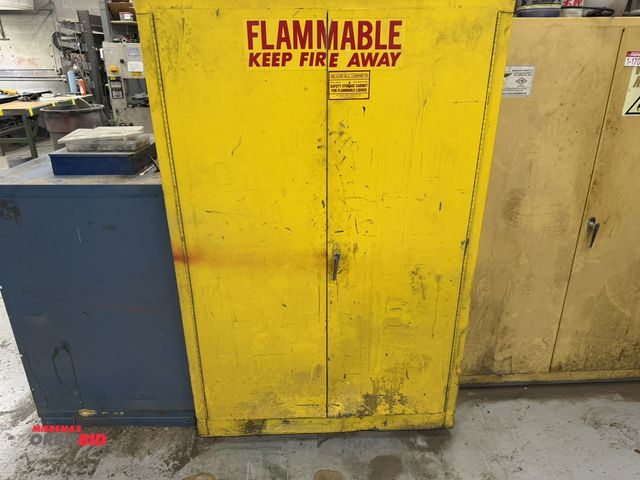 Lot 1-17088 - (1) SE-Cur-All flammable storage cabinet, 43" wide x 34" deep x 67" tall, includes contents of assor...