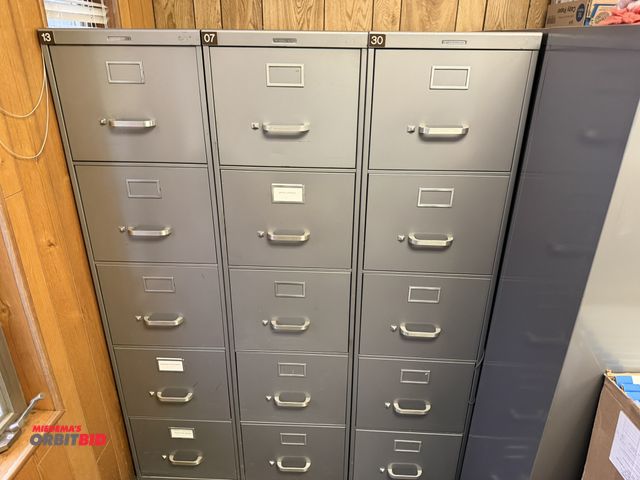 Lot 1-15530 - Lot of (6) Steelcase 5-drawer file cabinets, 15" width x 28.5" depth x 58.5" height, does not includ...