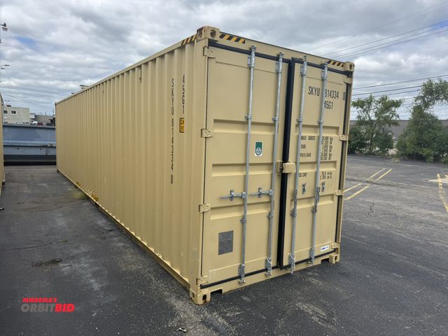 Lot 1-16720 - (1) 40' long x 8' wide x 9' 6" tall heavy duty steel shipping container, manufactured in 2023, conte...