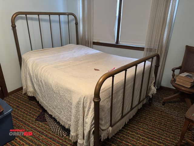 Lot 1-3119 - Lot of (1) bed, (2) chairs, and (1) vintage sewing machine