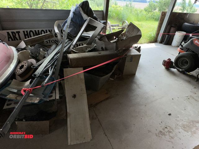 Lot 1-17843 - Entire contents of items shown in photo, includes various scrap metals, (1) full size keg, assorted ...