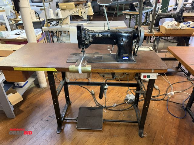 Lot 1-4674 - (1) Singer, model 112W115, commercial sewing machine, mounted on a Stitchline clutch mounted table, ...
