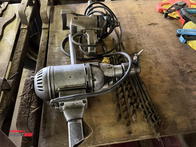 Lot 1-18206 - Lot including (1) make and model unknown heavy duty drill with Jacobs 3/4" capacity chuck, (1) Milwa...