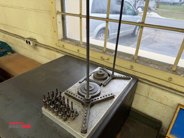 Lot 1-1679 - (1) custom lathe stop tool set with aluminum plate, 8" x 16".