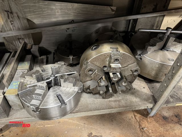 Lot 1-12457 - Lot including (1) 10" diameter, 3-jaw chuck, (1) 10" diameter, 6-jaw chuck, (1) 12" diameter, 3-jaw ...