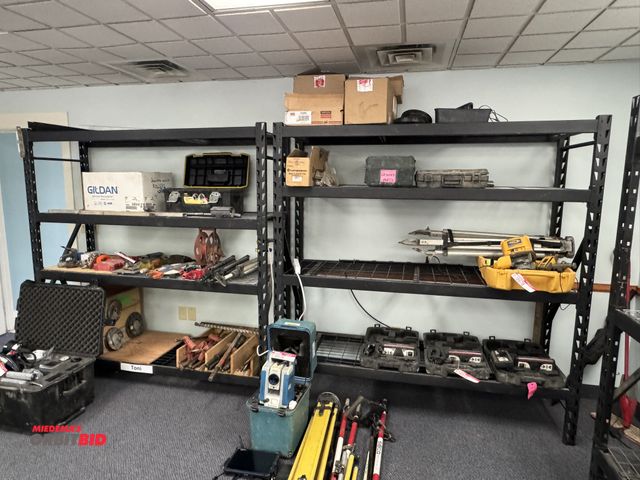Lot 1-18679 - (2) shelving racks, each measures 77" long x 78" tall x 24" deep, shelving units only, does not incl...