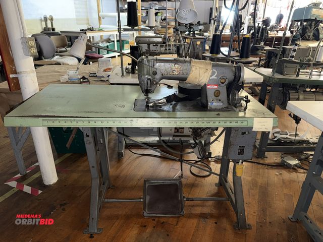 Lot 1-4659 - (1) Singer, model 251-22, commercial sewing machine on power table, S/N AM458038, Singer 1/2 HP, 3 p...