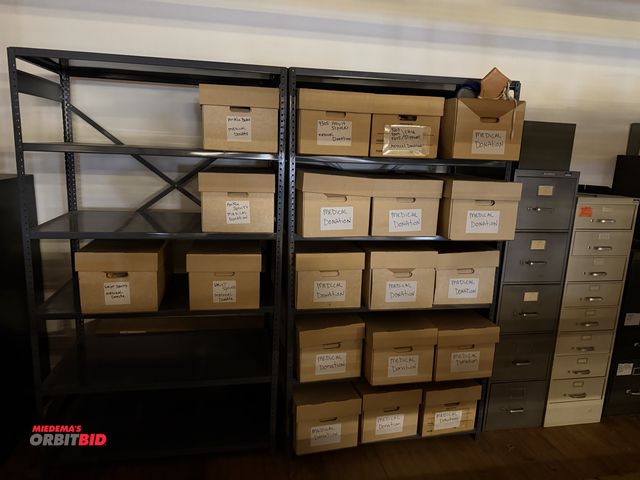 Lot 1-3018 - Lot including (2) 42”width x 73” height x 24” depth steel shelving units (contents not included) (1)...