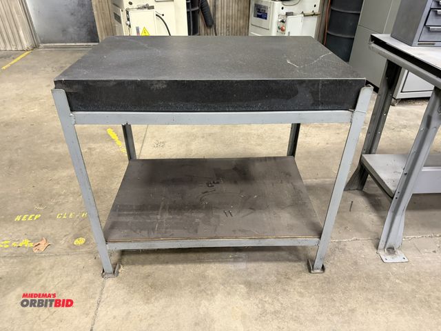 Lot 1-15204 - (1) granite surface plate, 36" length x 24" width x 34" tall x 4" thick, includes platform.