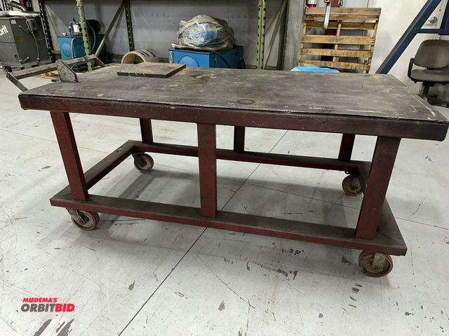 Lot 1-19194 - (1) 72" length x 33" height x 36" depth heavy duty steel cart with approx. 6" diameter casters (swiv...