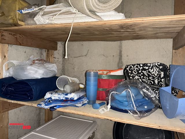 Lot 1-19308 - Large lot of assorted camping items also includes air mattress with pump. Also includes picnic plate...