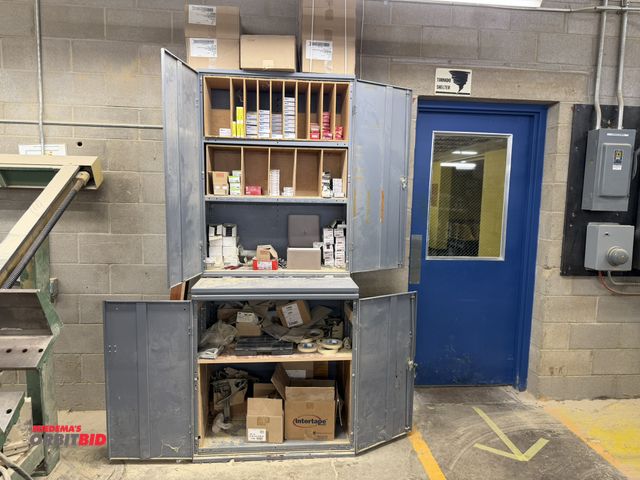 Lot 1-16290 - (1) 36" width x 87" height x 25" depth 4-door steel cabinet (13" deep top section), with contents of...