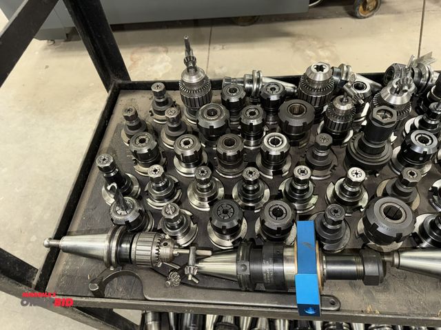 Lot 1-1962 - Lot of approx. (60) assorted Cat 40 tool holders, most are collet type, lot also includes (2) 1/2" c...