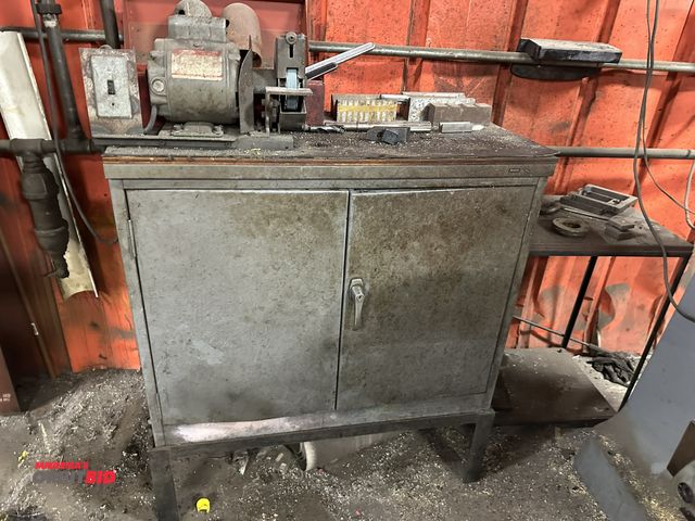 Lot 1-14427 - (1) 36" width x 41" height x 18-1/2" depth two door steel storage cabinet with a Dayton 120V single ...