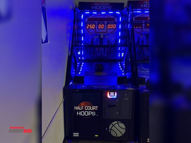 Lot 1-11191 - (1) Half Court Hoops Basketball themed arcade game with digital score and time read out, push button...