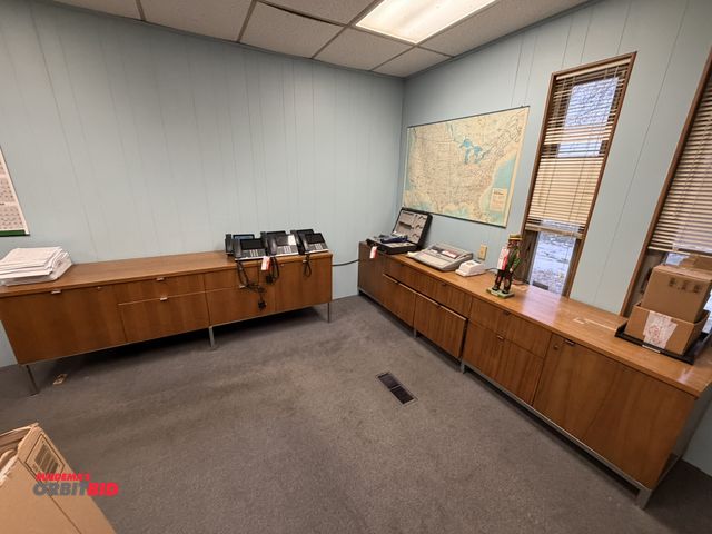 Lot 1-15526 - Lot of (2) wooden credenzas, 105.5" length x 20 1/4" depth x 27" height, and 84.5" length x 19" dept...