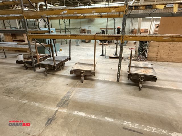 Lot 1-7503 - Lot Of (7) Portable Wooden Custom Built Material Carts