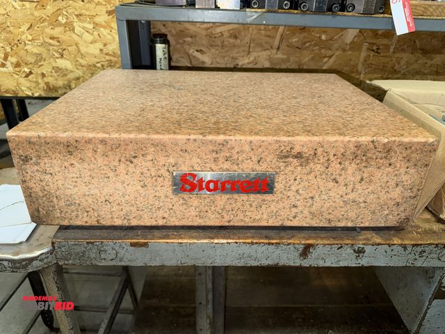 Lot 1-1957 - (1) Starrett 24" x 7" x 18" pink granite surface plate.