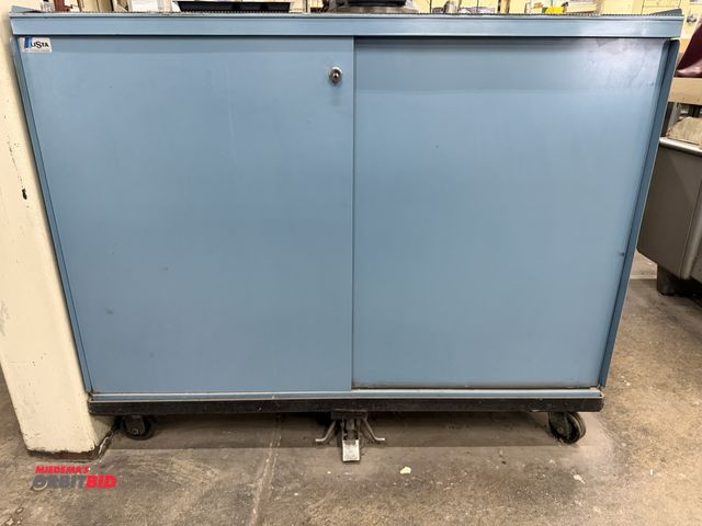 Lot 1-1010 - (1) Lista 56-1/2" width x 46" height x 30" depth tool cabinet on rolling base with foot lock and rol...